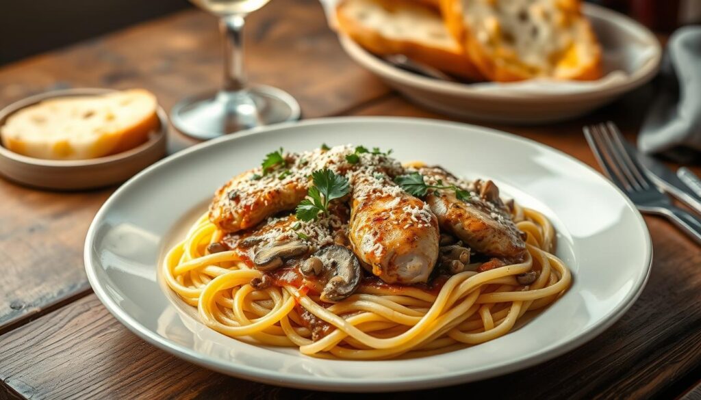 chicken marsala fettuccine