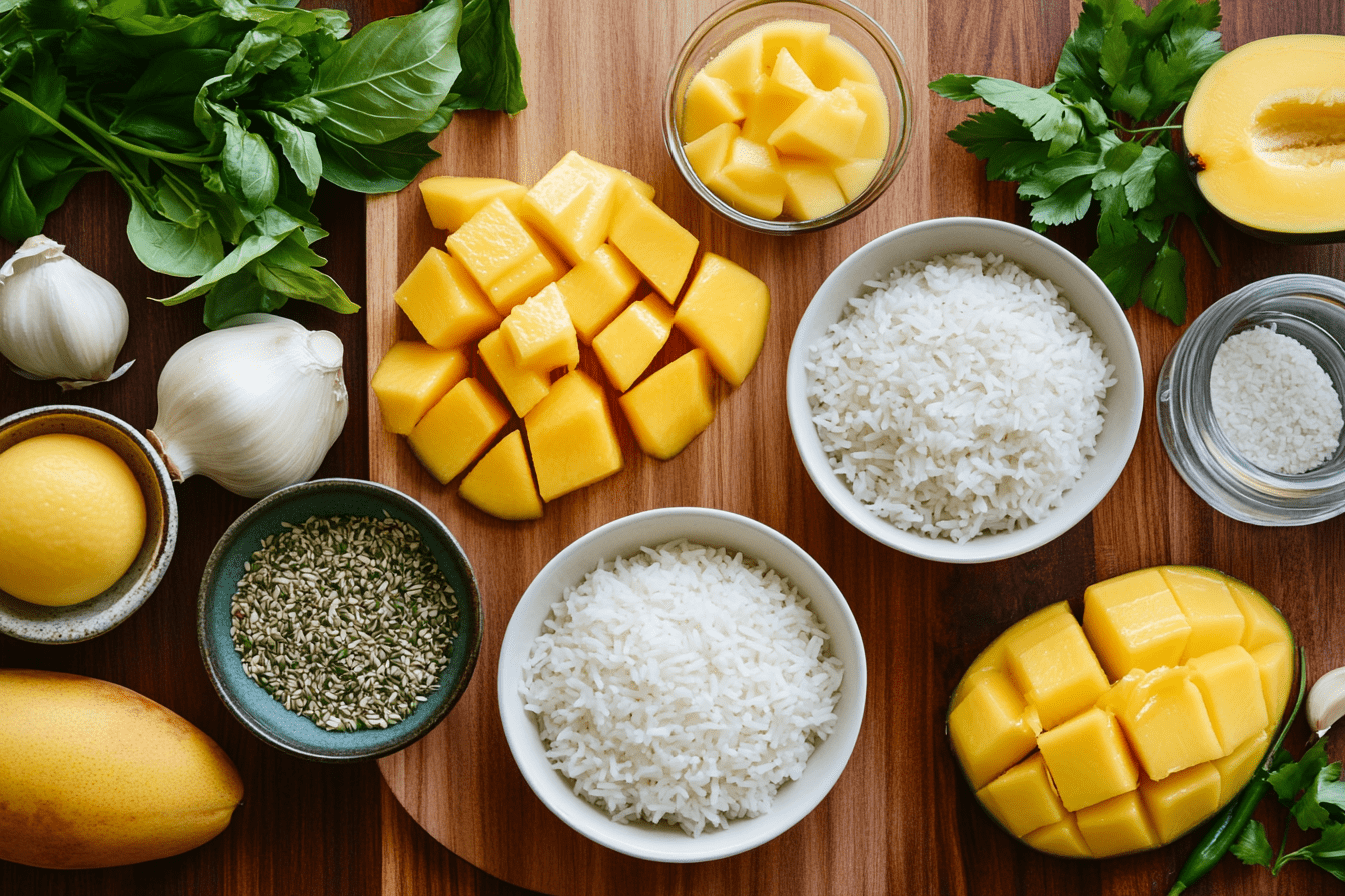 Mango sticky rice ingredients Mango sticky rice ingredients